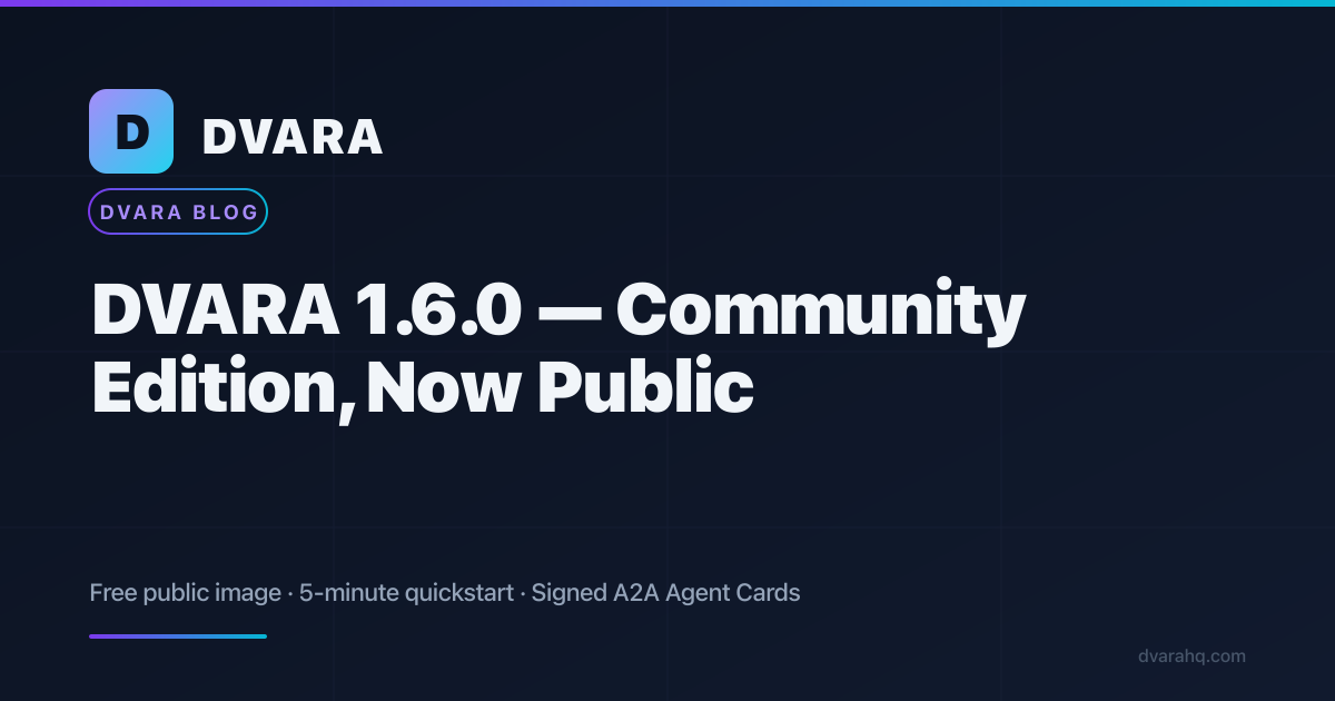 DVARA 1.6.0 — Community Edition, now public